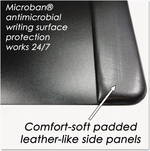 Alt view image 8 of 9 - Artistic Executive Desk Pad with Leather-Like Side Panels 36 x 20 Black 413861