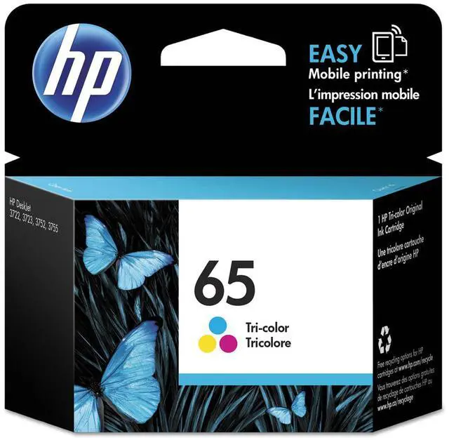 Alt view image 16 of 20 - HP 65 Tri-color Original Ink Cartridge, ~100 pages, N9K01AN#140