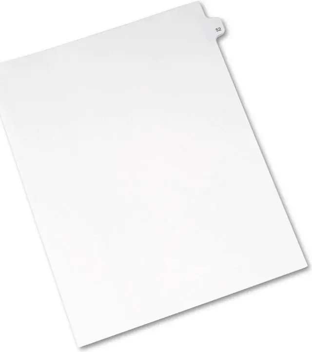 Alt view image 9 of 9 - Avery-Style Legal Exhibit Side Tab Divider Title: 52 Letter White 25/Pack 01052