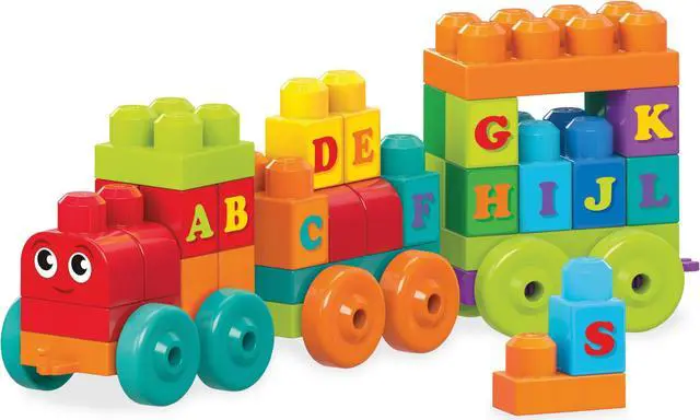 Alt view image 7 of 11 - Mega Bloks First Builders ABC Learning Train Building Set Building Kit
