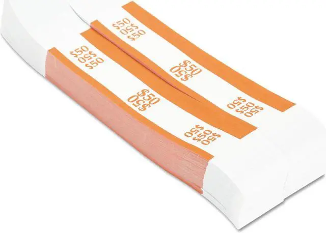 Alt view image 5 of 6 - Coin-Tainer Currency Straps Orange $50 in Dollar Bills 1000 Bands/Pack 400050