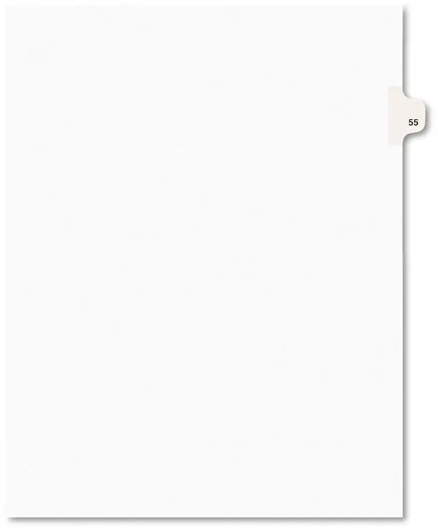 Alt view image 7 of 8 - Avery-Style Legal Exhibit Side Tab Divider Title: 55 Letter White 25/Pack 01055