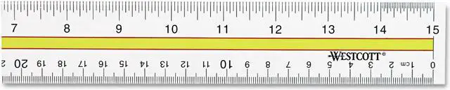 Alt view image 6 of 7 - Westcott Acrylic Data Highlight Reading Ruler With Tinted Guide 15" Clear 10580
