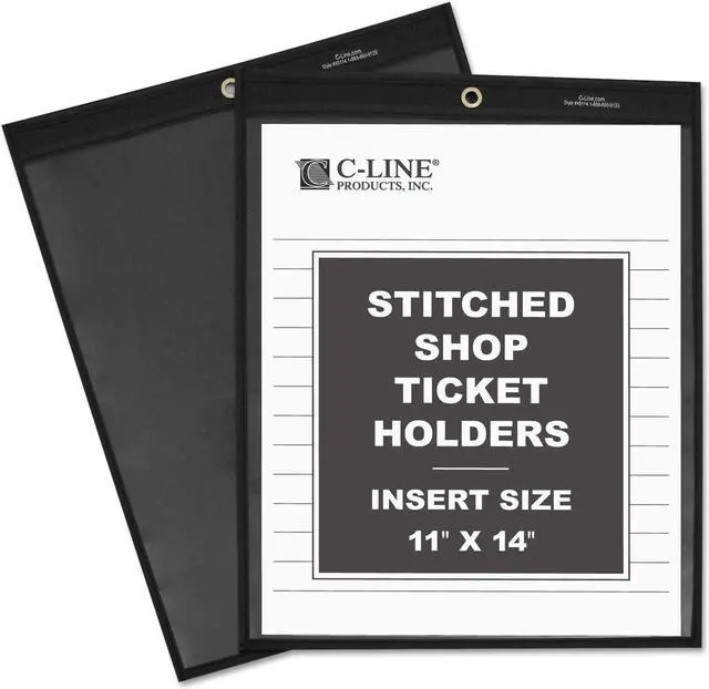 Alt view image 12 of 14 - C-Line Shop Ticket Holders Stitched One Side Clear 75" 11 x 14 25/BX 45114