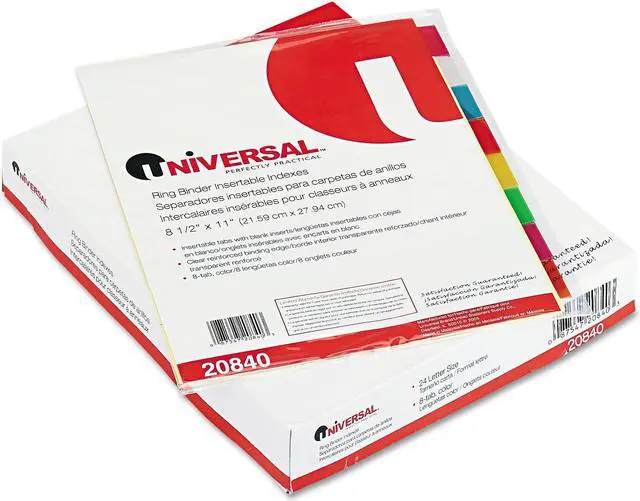 Alt view image 8 of 12 - UNIVERSAL Economical Insertable Index Multicolor Tabs 8-Tab Letter Buff 24 Sets