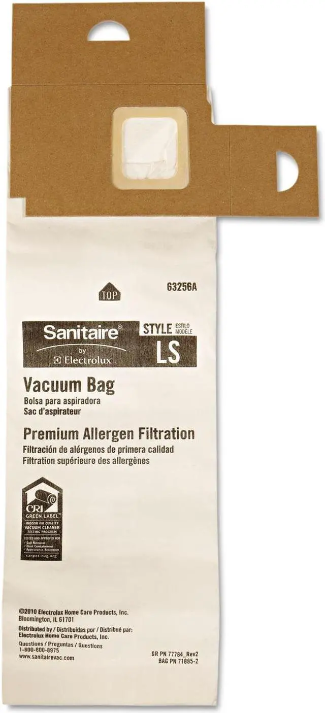 Alt view image 5 of 7 - Eureka Commercial Upright Vacuum Cleaner Replacement Bags Style LS 5/Pack 10 PK/CT 63256A10CT