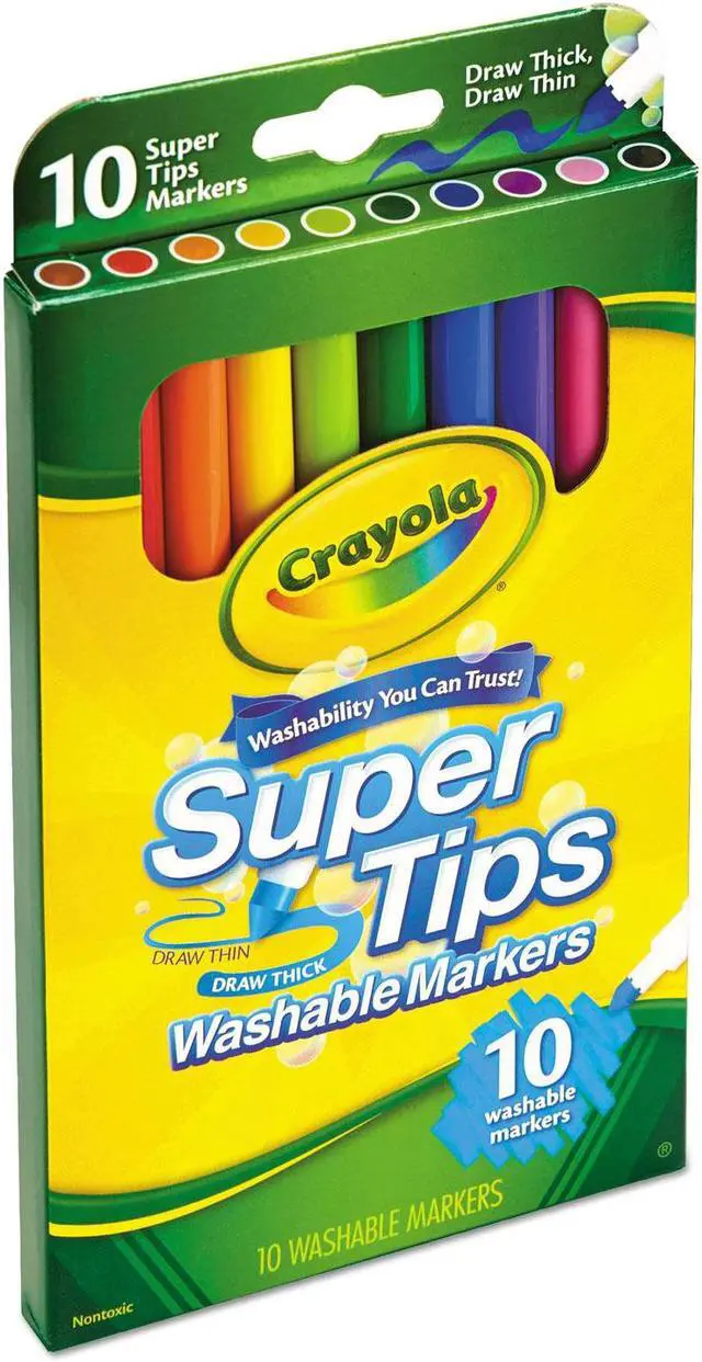 Alt view image 2 of 13 - Crayola Washable SuperTips Markers Assorted 10/Pack 588610
