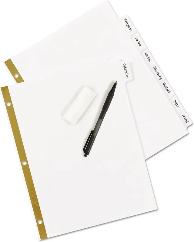 Alt view image 19 of 20 - Avery Write & Erase Big Tab Paper Dividers 8-Tab Letter 23078