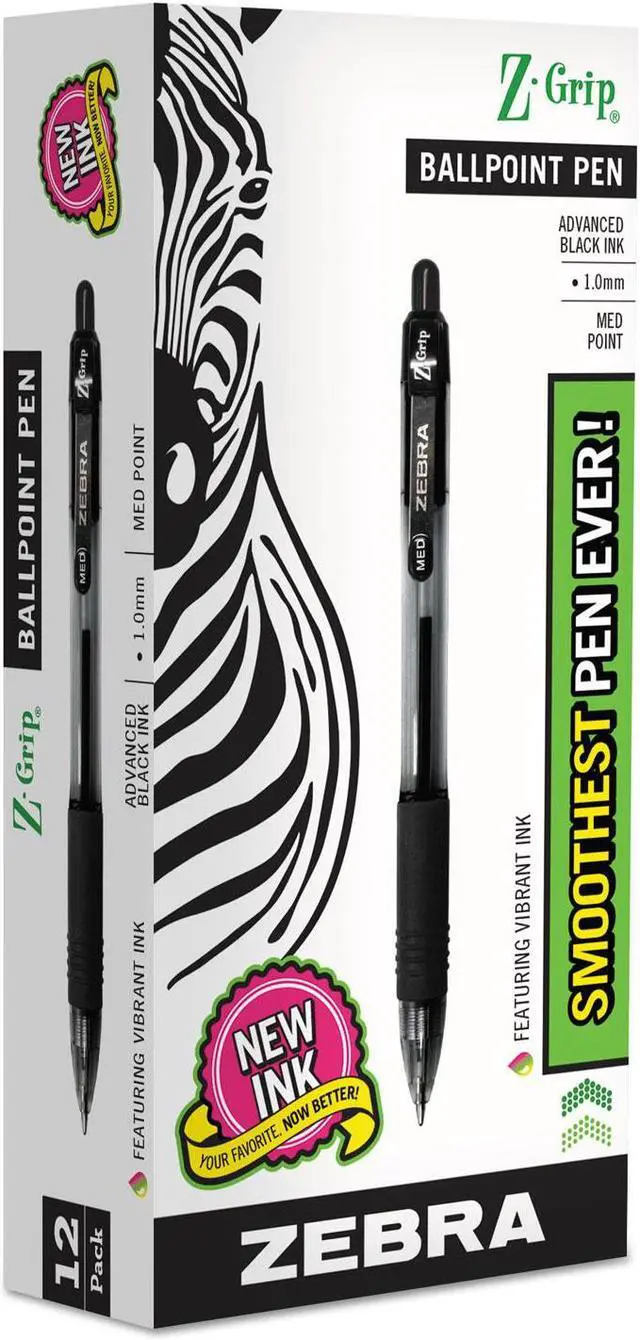 Alt view image 10 of 13 - Zebra Z-Grip Retractable Ballpoint Pen Black Ink Medium Dozen 22210