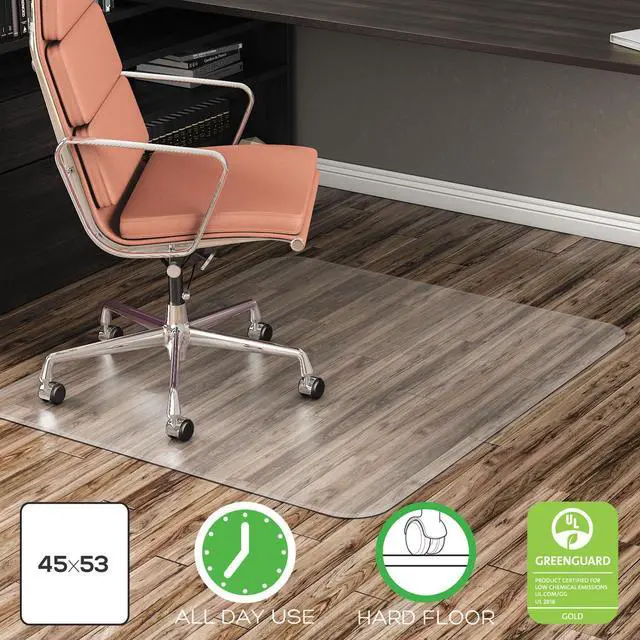 Alt view image 9 of 15 - Deflect-O EconoMat Anytime Use Chair Mat for Hard Floor 45 x 53 Clear CM21242COM