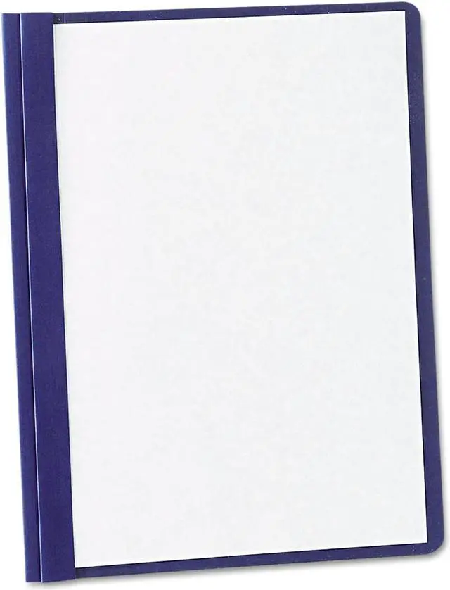 Alt view image 2 of 4 - Oxford 50443 Paper Report Cover, Tang Clip, Letter, 1/2" Capacity, Clear/Navy, 5/Pack