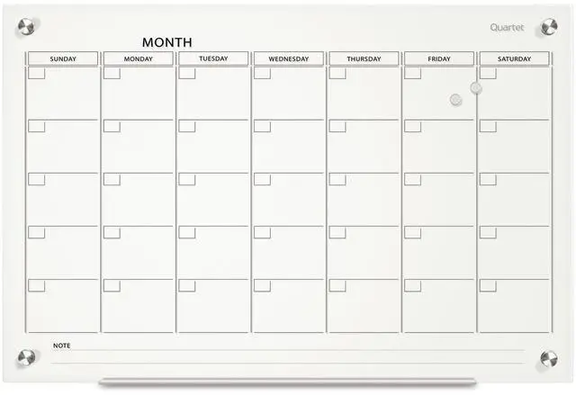 Alt view image 11 of 15 - Quartet GC3624F Infinity Magnetic Glass Calendar Boards, 2' x 1.5'