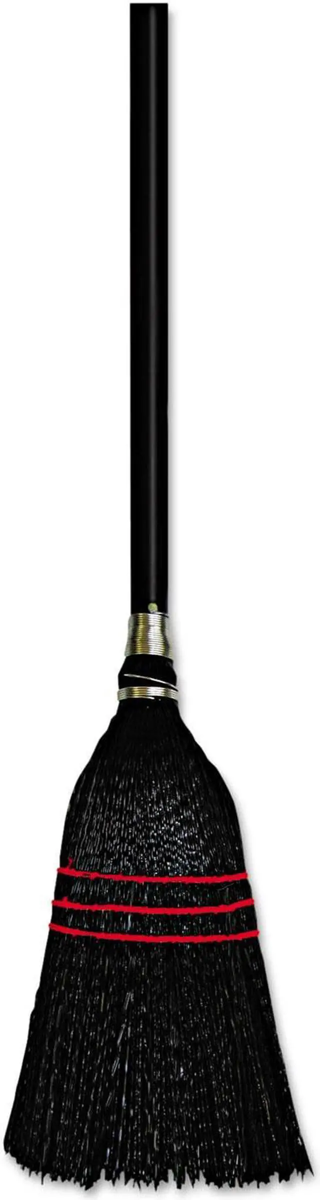 Alt view image 4 of 9 - Boardwalk Flag Tipped Poly Bristle Lobby Broom 37-38" Length Natural/Black 12