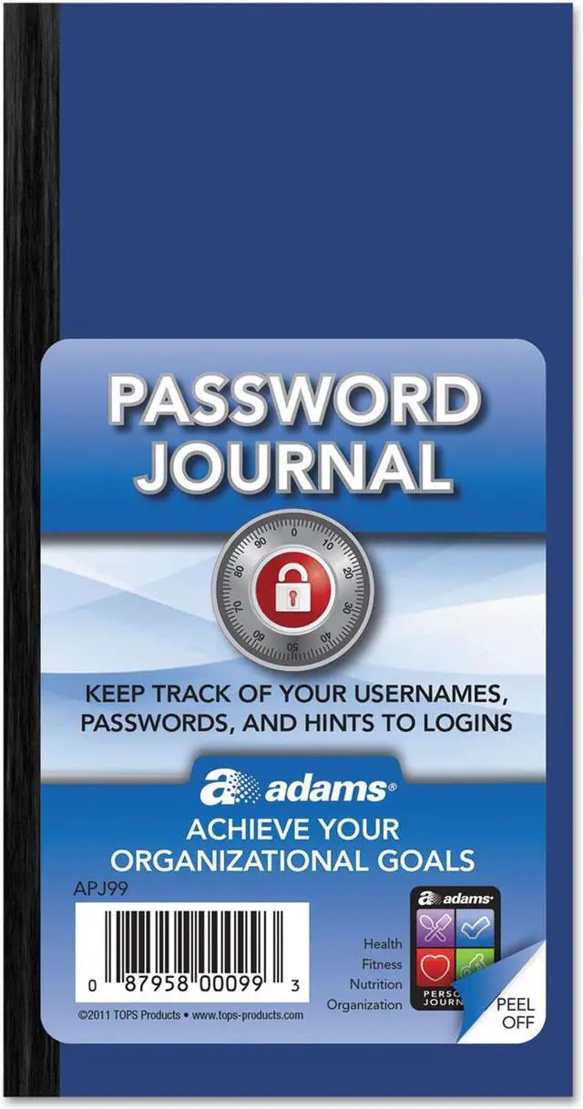 Alt view image 8 of 9 - Adams Password Journal 3 1/4 x 6 1/4 192 Entries APJ99