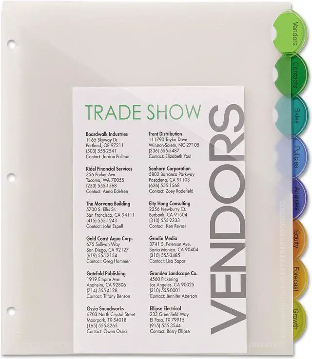 Alt view image 16 of 20 - Avery 11293 Style Edge Insertable Dividers with Pocket, 8-Tab