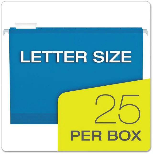 Alt view image 14 of 15 - Pendaflex Reinforced 2" Extra Capacity Hanging Folders 1/5 Tab Letter Blue 25/Box 4152X2BLU
