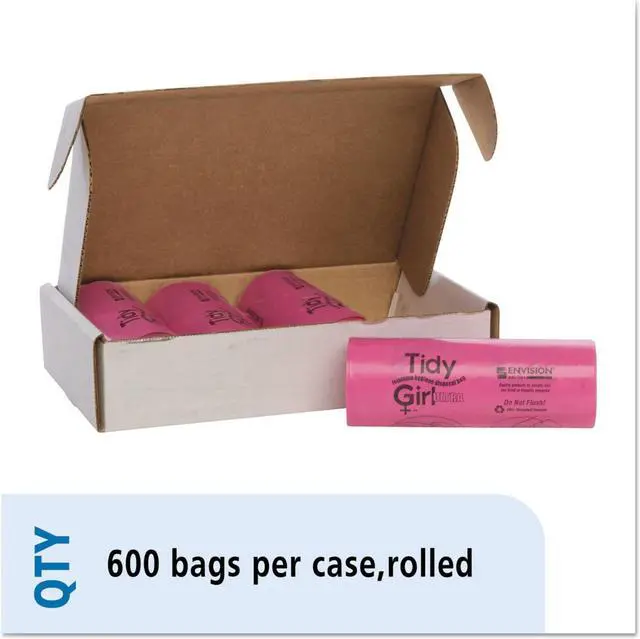 Alt view image 14 of 16 - Stout Tidy Girl Feminine Hygiene Sanitary Disposal Bags 150/Roll 4 Rolls/Carton