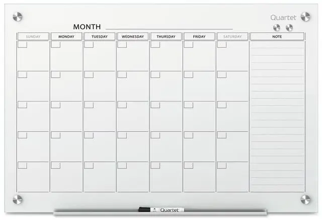 Alt view image 12 of 15 - Quartet GC3624F Infinity Magnetic Glass Calendar Boards, 2' x 1.5'