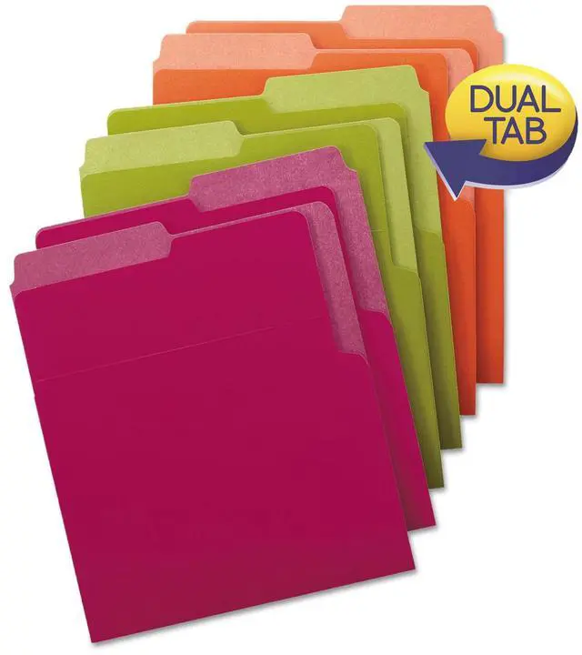 Alt view image 9 of 13 - Smead Organized UP Heavyweight Vertical File Folders, Dual Tab, Letter Size, Assorted Colors, Pack of 6 (75406)