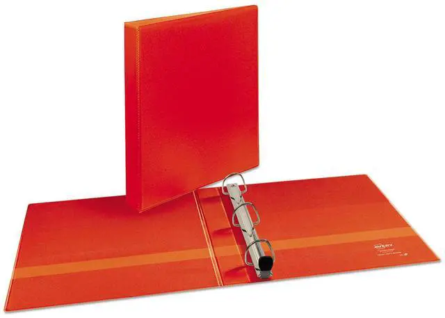 Alt view image 3 of 15 - Avery Heavy-Duty View Binder w/Locking 1-Touch EZD Rings 1" Cap Red 79170