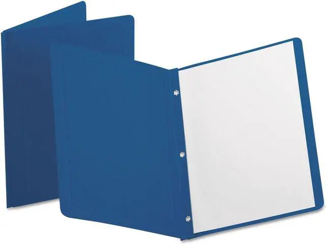 Alt view image 4 of 5 - Oxford 52538 Paper Report Cover, Tang Clip, Letter, 1/2" Capacity, Dark Blue, 25/Box