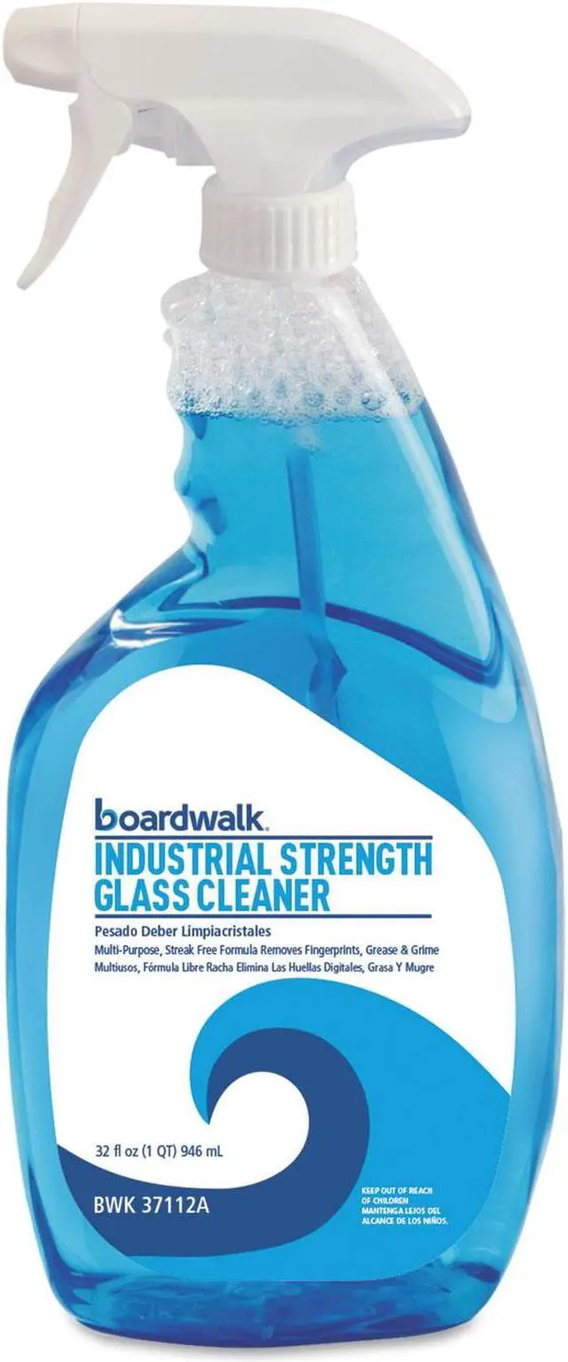 Alt view image 4 of 10 - Boardwalk BWK47112AEA Industrial Strength Glass Cleaner with Ammonia, 32 oz. Trigger Bottle