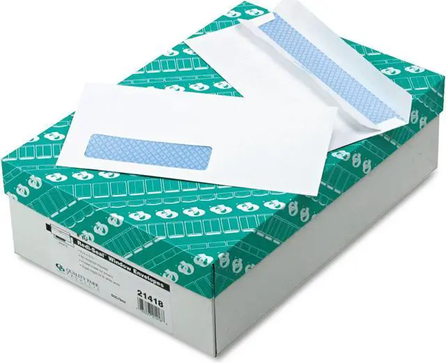 Alt view image 8 of 13 - Quality Park Redi Seal Envelope Security #10 4 1/8 x 9 1/2 Window White 500/Box 21418