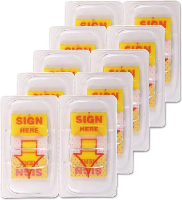 Alt view image 9 of 9 - Universal Deluxe Message Arrow Flags "Sign Here" Yellow 500/Pack 99007