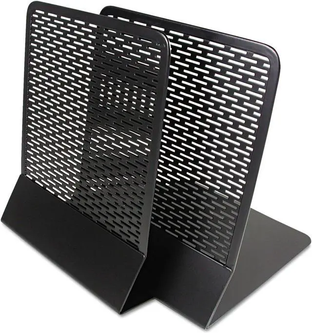 Alt view image 2 of 6 - Artistic Urban Collection Punched Metal Bookends 6 1/2 x 6 1/2 x 5 1/2 Black