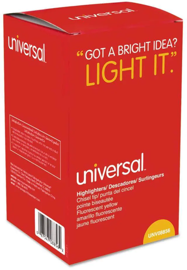 Alt view image 13 of 16 - Universal Pocket Clip Highlighter Chisel Tip Fluorescent Yellow Ink 36/Pack 08856