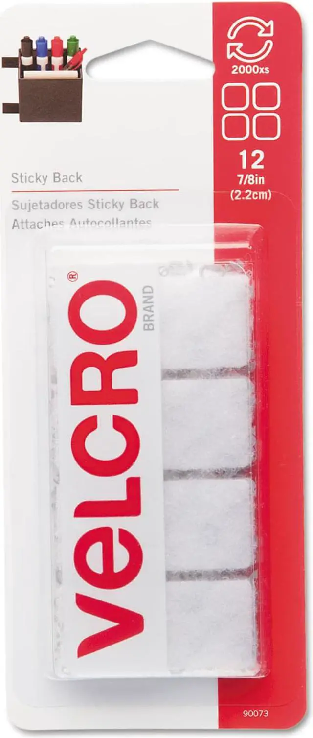 Alt view image 11 of 17 - VELCRO BRAND 90073 7/8" W x 7/8" L Hook-and-Loop Square White Sticky-Back