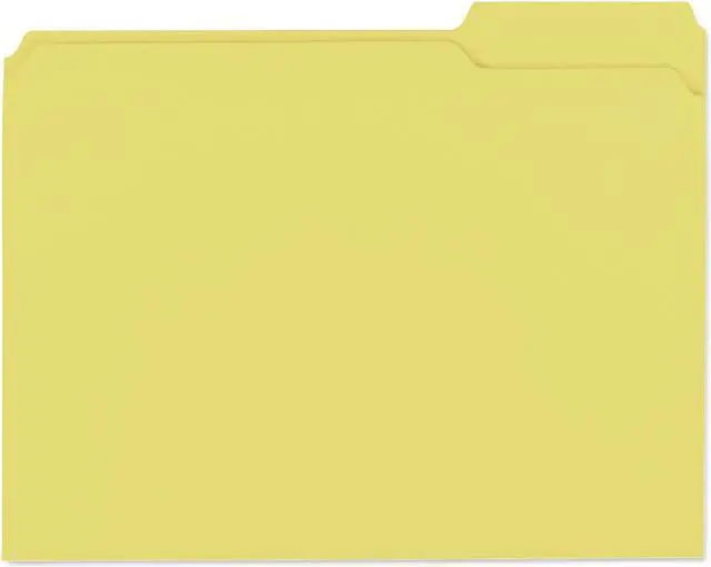Main image of UNIVERSAL Colored File Folders 1/3 Cut Assorted Two-Ply Top Tab Letter Yellow