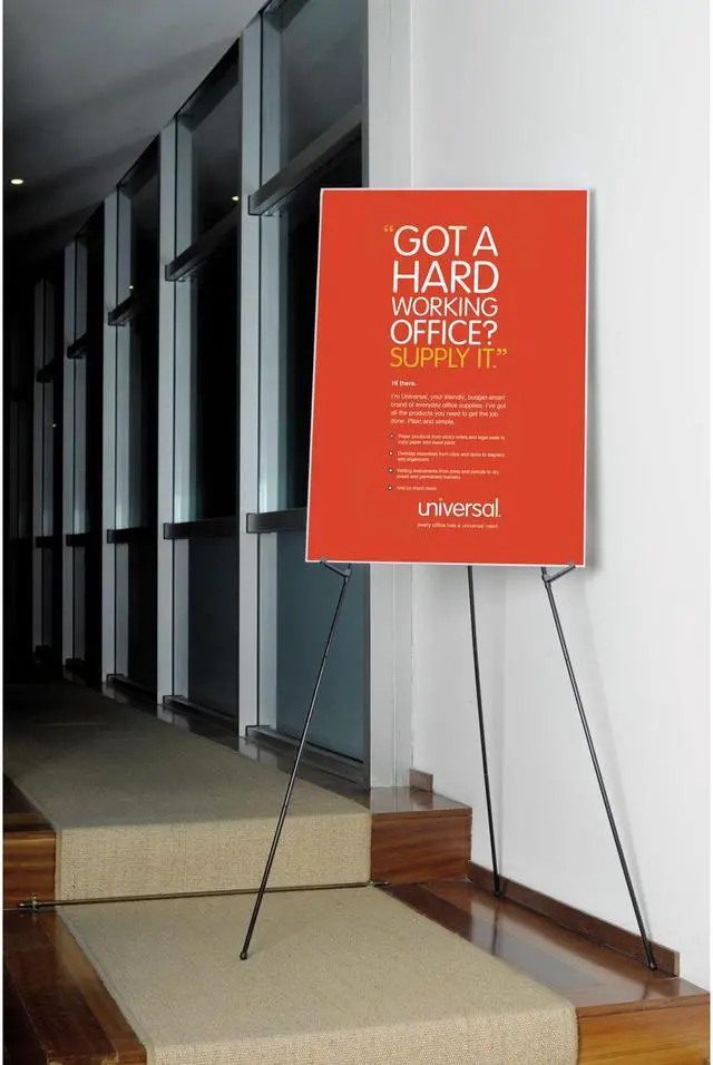 Alt view image 15 of 20 - UNIVERSAL Instant Setup Foldaway Easel Adjusts 15" to 61" High Steel Black 43029