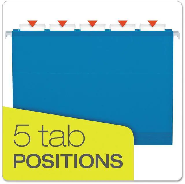 Alt view image 13 of 15 - Pendaflex Reinforced 2" Extra Capacity Hanging Folders 1/5 Tab Letter Blue 25/Box 4152X2BLU