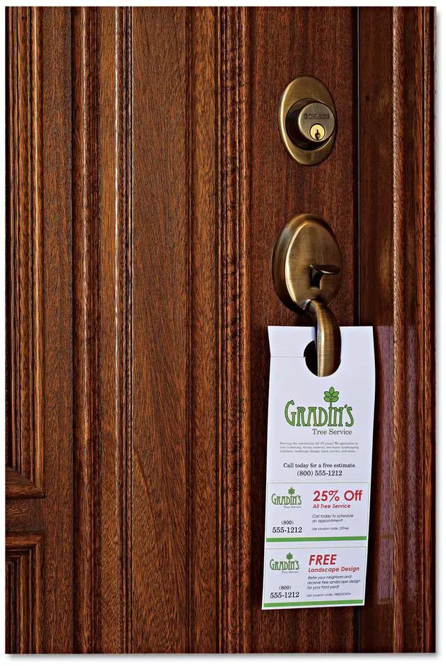 Alt view image 2 of 20 - Avery Door Hanger with Tear-Away Cards, Uncoated, Matte, Two-Sided Printing, 4-1/4" x 11", 80 Cards (16150)