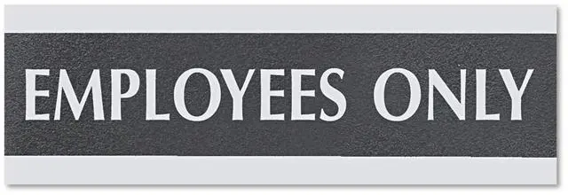 Main image of Headline Sign Century Series Office Sign EMPLOYEES ONLY 9 x 3 Black/Silver 4760