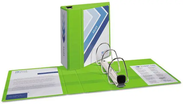 Alt view image 8 of 13 - Avery Heavy-Duty View Binder w/Locking EZD Rings 5" Cap Chartreuse 79815