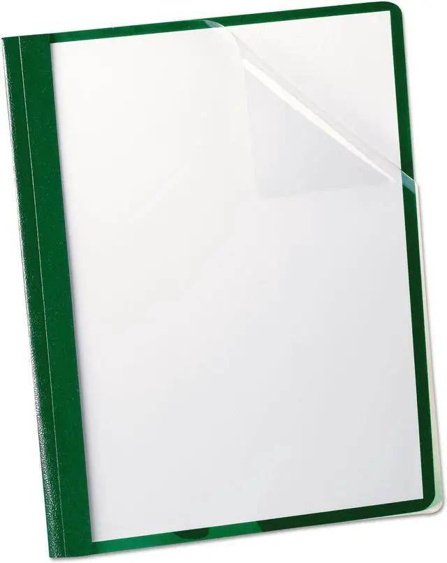 Alt view image 3 of 11 - Oxford 55807 Clear Front Report Cover, Tang Clip, Letter, 1/2" Capacity, Green, 25/Box