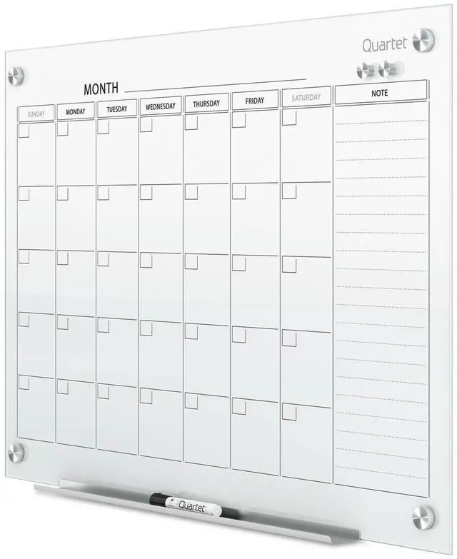 Alt view image 13 of 15 - Quartet GC3624F Infinity Magnetic Glass Calendar Boards, 2' x 1.5'