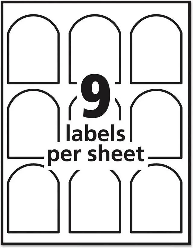 Alt view image 8 of 10 - Avery Textured Arched Print-to-the-Edge Labels 3 x 2 1/4 White 90/Pack 22809