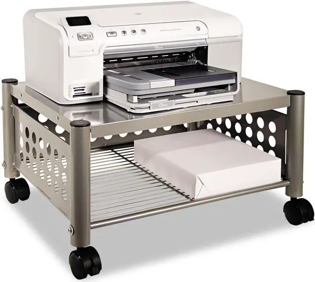 Alt view image 11 of 11 - Underdesk Machine Stand, One-Shelf, 21 1/2w X 17 7/8d X 11 1/2h, Matte Gray