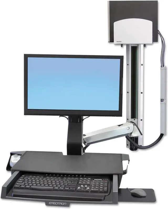 Alt view image 15 of 20 - Ergotron StyleView Multi Component Mount for CPU, Flat Panel Display, Mouse, Keyboard