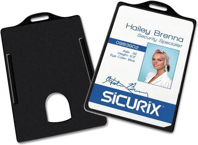 Alt view image 10 of 16 - Baumgartens ID Card Holders Vertical 3-3/8"x2-1/8" 25/PK Black 68320