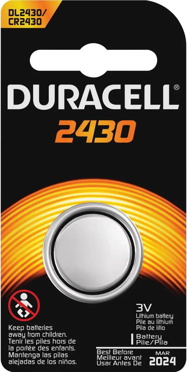 Alt view image 4 of 6 - DURACELL 3V 2430 (DL2430 / 2430) Lithium Coin Cell Battery, 1-pack