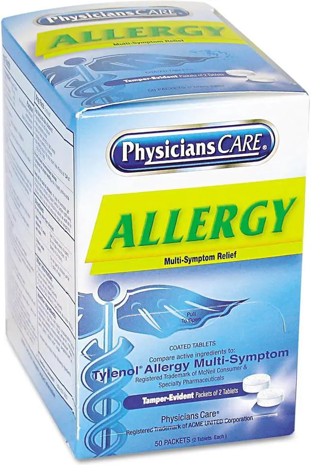 Alt view image 10 of 12 - Physicianscare Allergy Antihistamine Medication Two-Pack 50 Packs/Box 90091