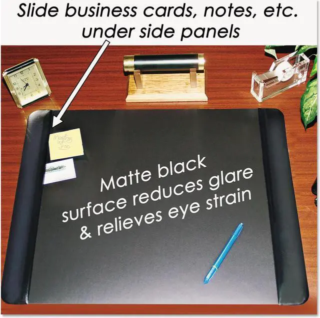 Alt view image 13 of 17 - Artistic Executive Desk Pad with Leather-Like Side Panels 24 x 19 Black 413841