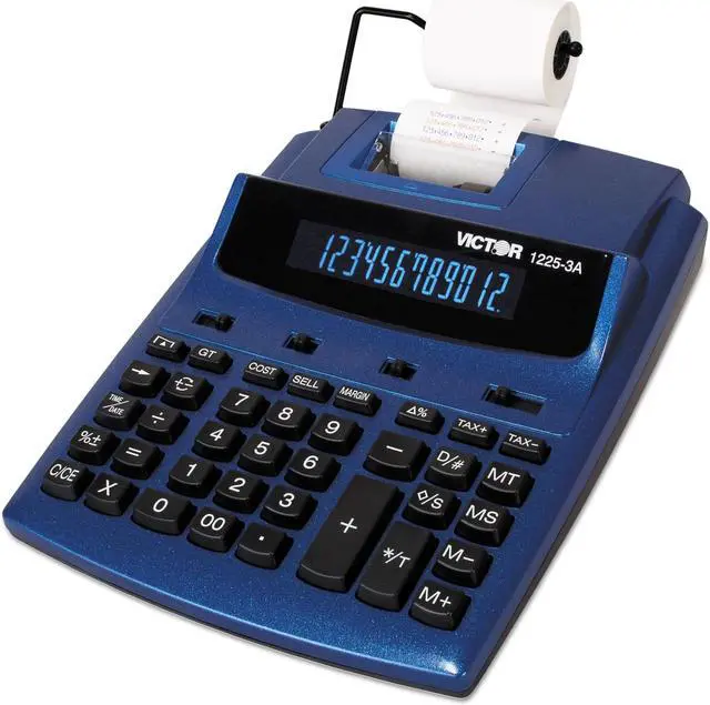 Alt view image 12 of 12 - Victor 1225-3A Antimicrobial Two-Color Printing Calculator Blue/Red Print 3 Lines/Sec 12253A