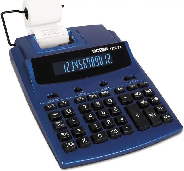 Alt view image 11 of 12 - Victor 1225-3A Antimicrobial Two-Color Printing Calculator Blue/Red Print 3 Lines/Sec 12253A