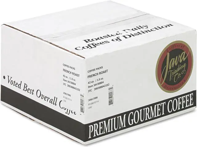 Alt view image 5 of 5 - Distant Lands Coffee Coffee Portion Packs 1.5oz Packs French Roast 42/Carton 308042