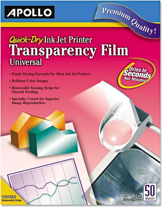 Alt view image 13 of 14 - Apollo VCG7033S Apollo Quick Dry Universal Ink Jet Printer Film